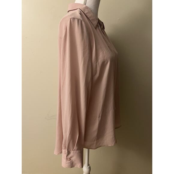 🎉NWT Worthington Blush Pink Long Sleeve Blouse Button Up XL Petite - Picture 5 of 6